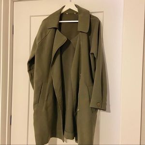 Stylish khaki green trench jacket